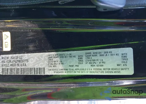 2024 Jeep Wrangler 4-Door Rubicon 4X4 из США, поврежденный, VIN 1C4RJXFG2RW267779